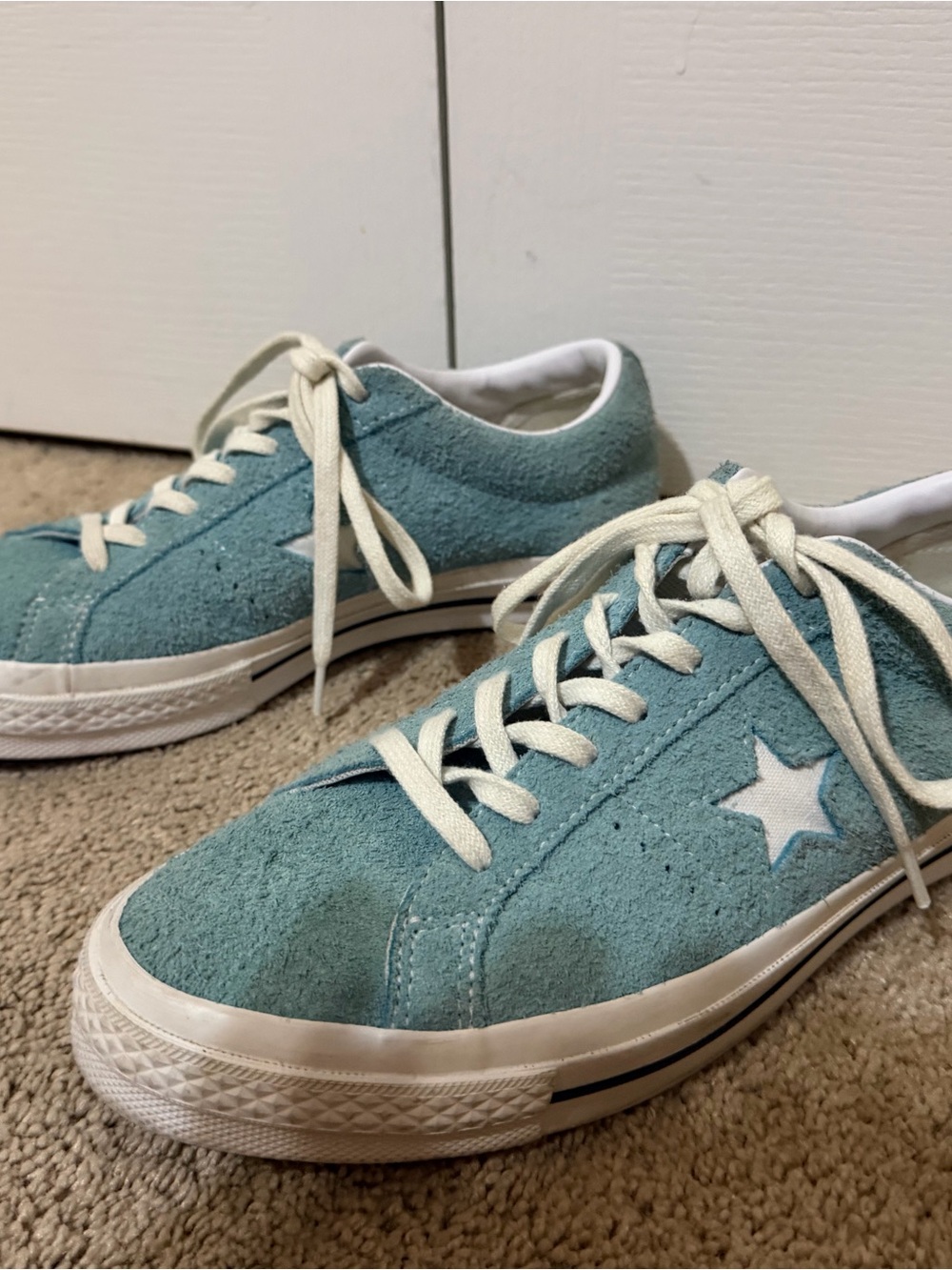 Women’s converse sneakers one star Teal Suede Star Lace-Up Sneakers men’s